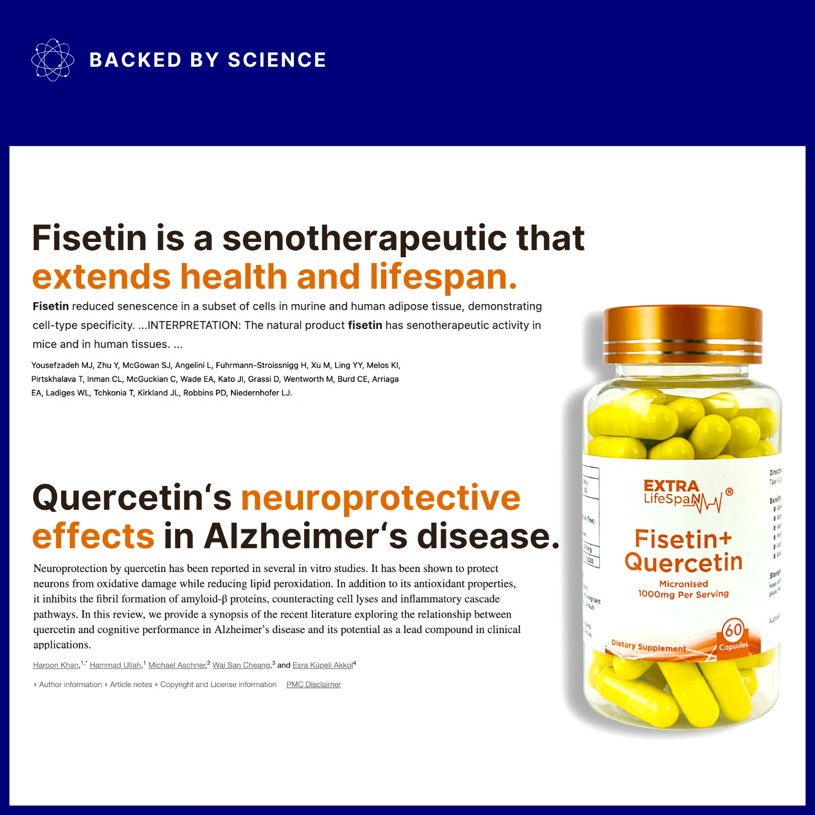 Fisetin Quercetin Australia 99.8% AU Lab Certified 500mg x60 Capsules Supplement