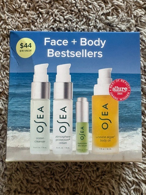 OSEA Bestsellers Set For Face + Body – Cleanser Cream Serum & Oil NEW SHIPPING
