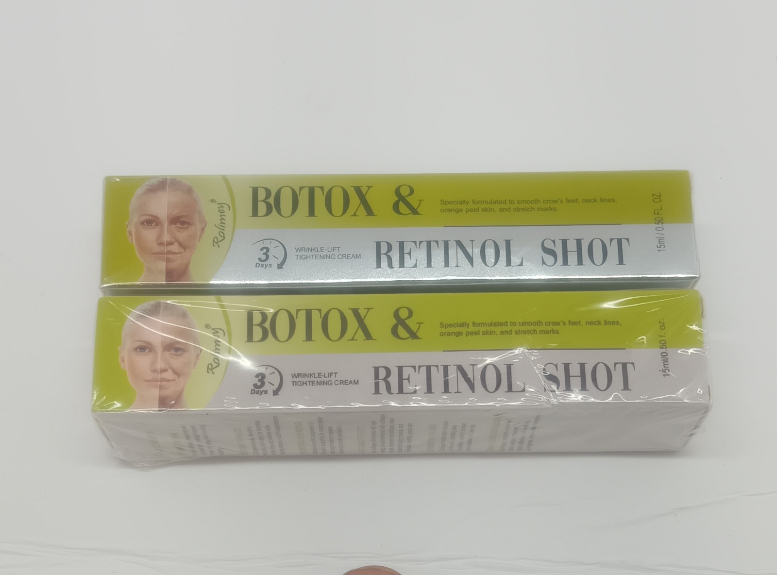 NIB Rolimey Retinol Shot Wrinkle-Lift Tightening Cream 15ml 2 Pack