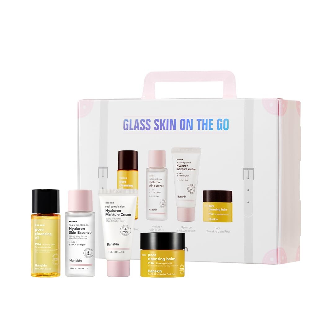 Glass Skin On the Go Kit – Travel-Friendly Hydrating Set with PHA Cleansing O…