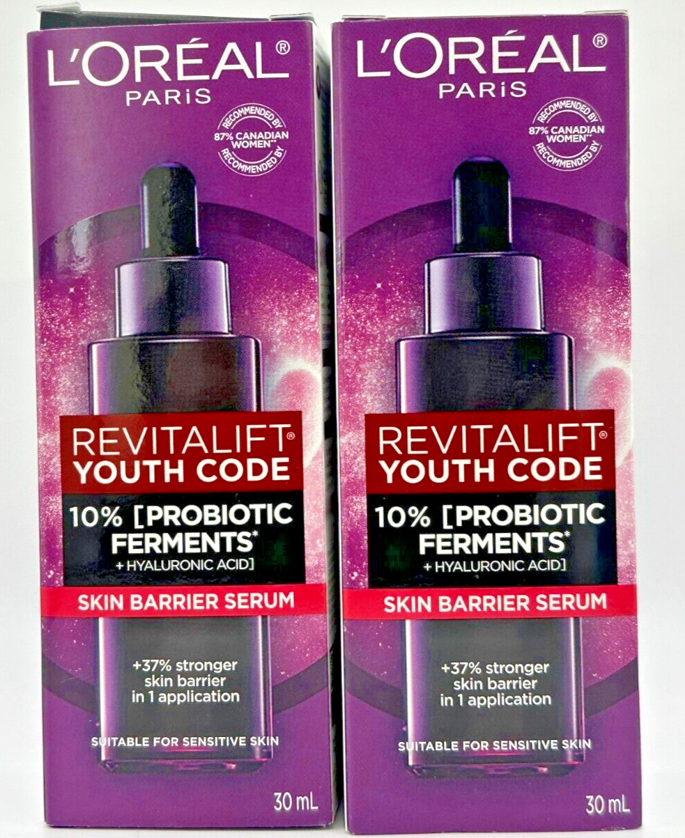 2 PACK, NEW, L’Oreal Paris Youth Code Skin Barrier Serum 30ML