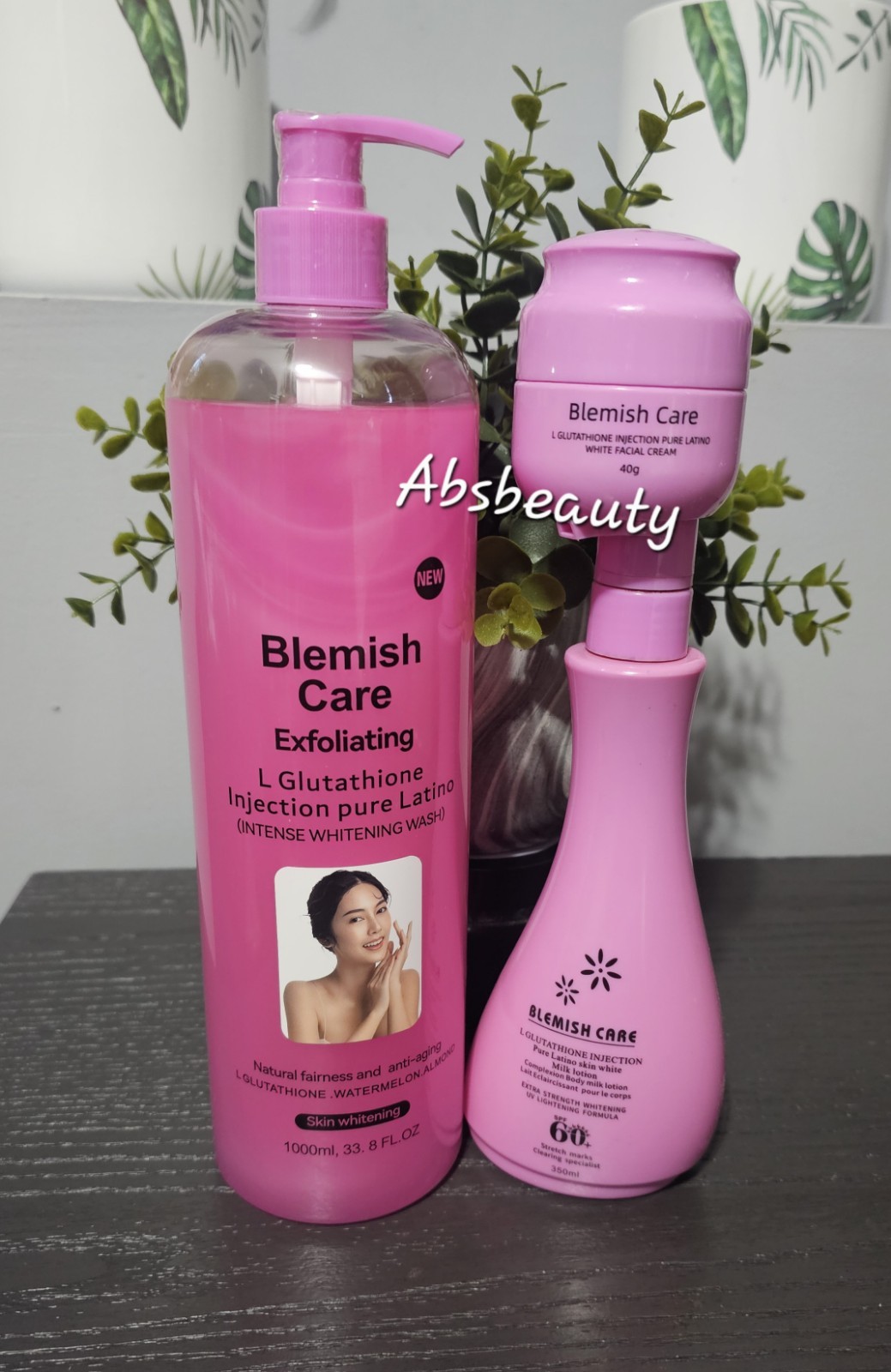 3pcs Blemish Care L-Glutathione Pure Latino,Shower Gel,Body Lotion & Face Cream