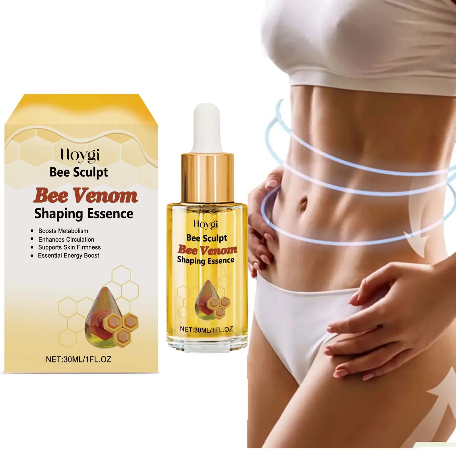 Bee Venom Shaping Oil Firming Lifting Body Skin anti Cellulite Fat Burning Weigh