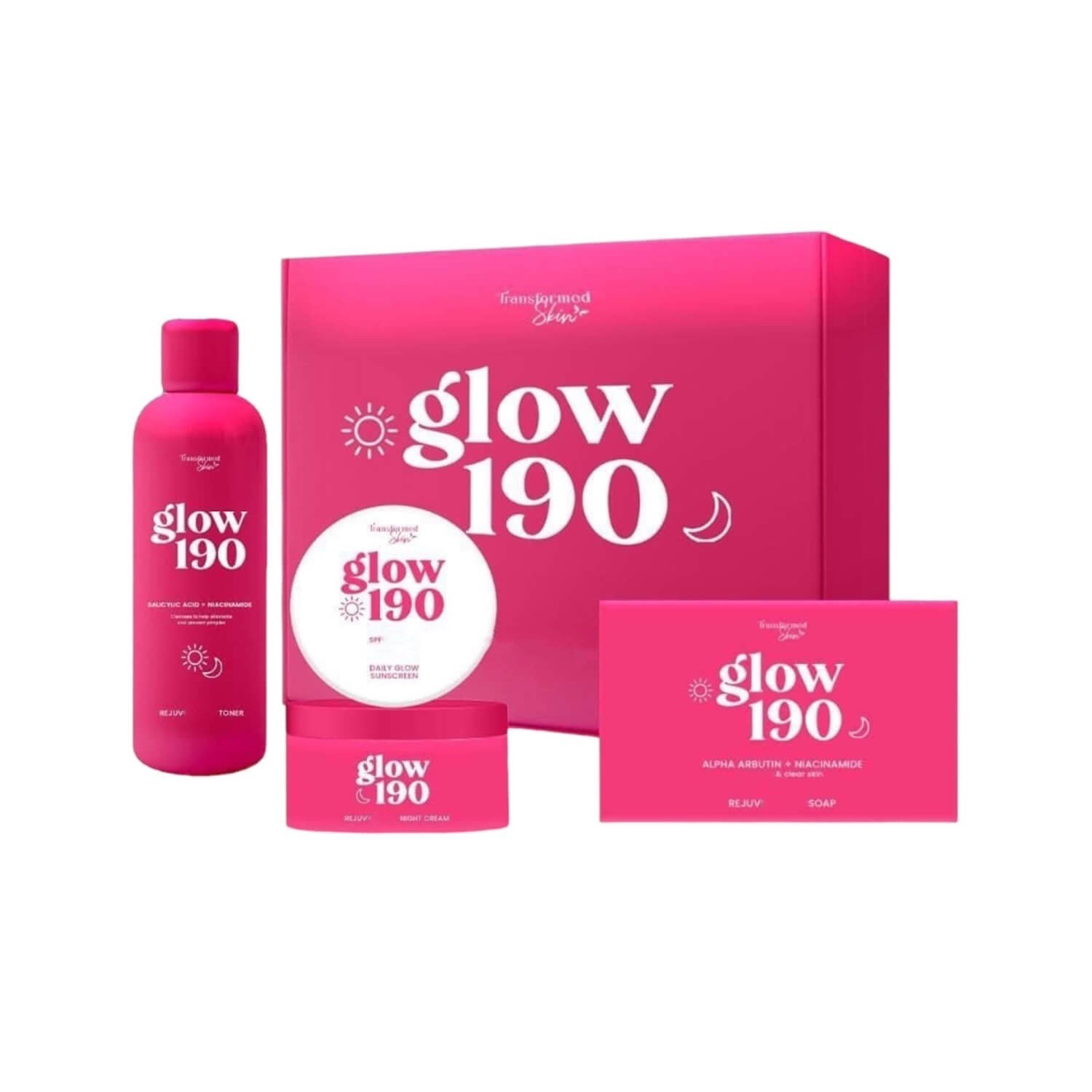 Buy 1 Take 1 HonestGlow GLOW 190 4-Step Facial Skin Care Set 190ml