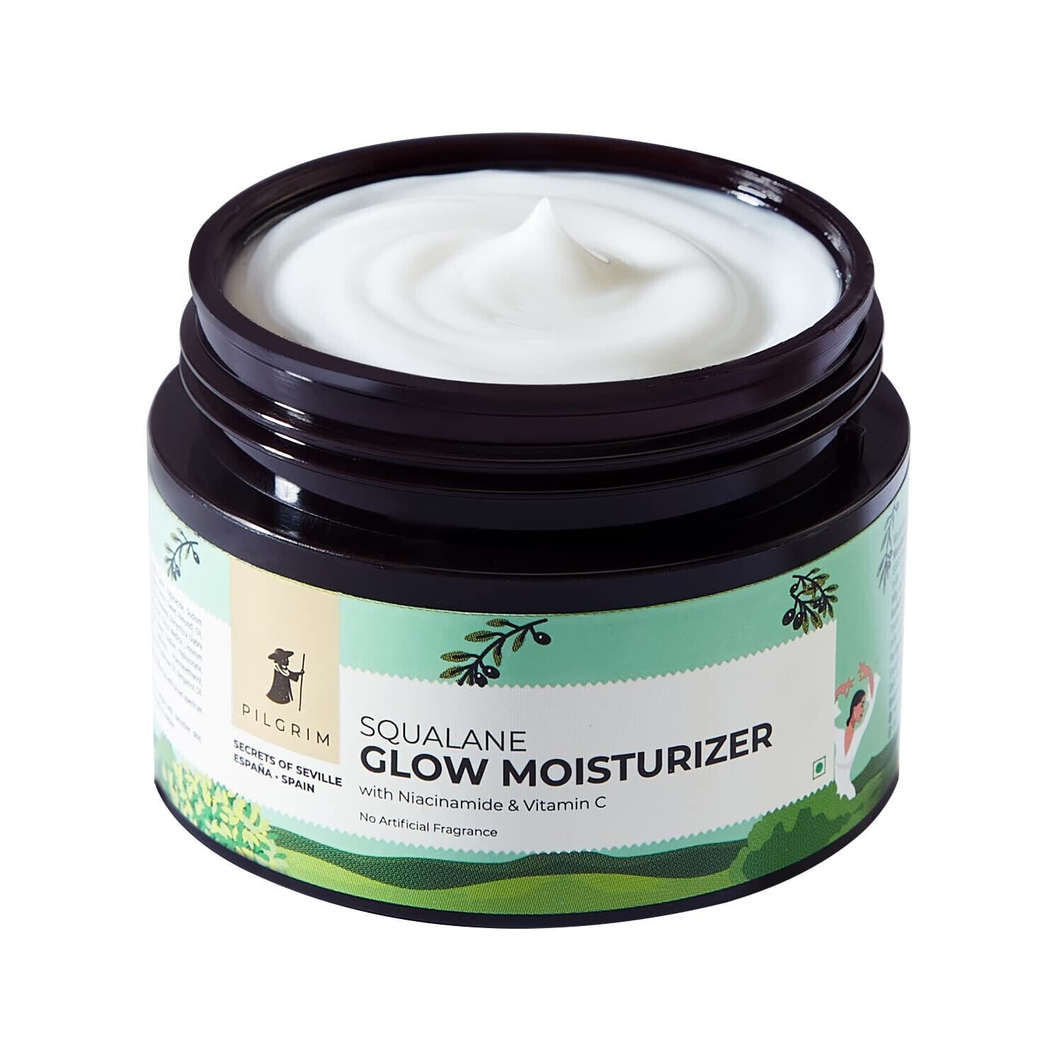 Pilgrim Squalane Glow Moisturizer for face with Niacinamide & Vitamin C – 50 g