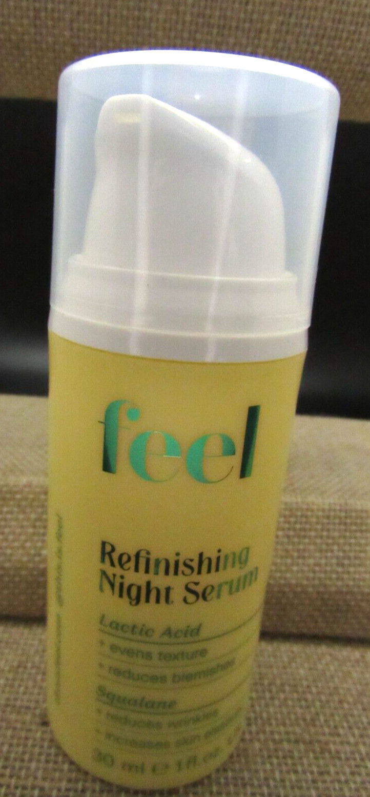 FEEL Face Serum 30ml Refinishing Night Cream 5% Lactic Acid Squalane Tones NEW