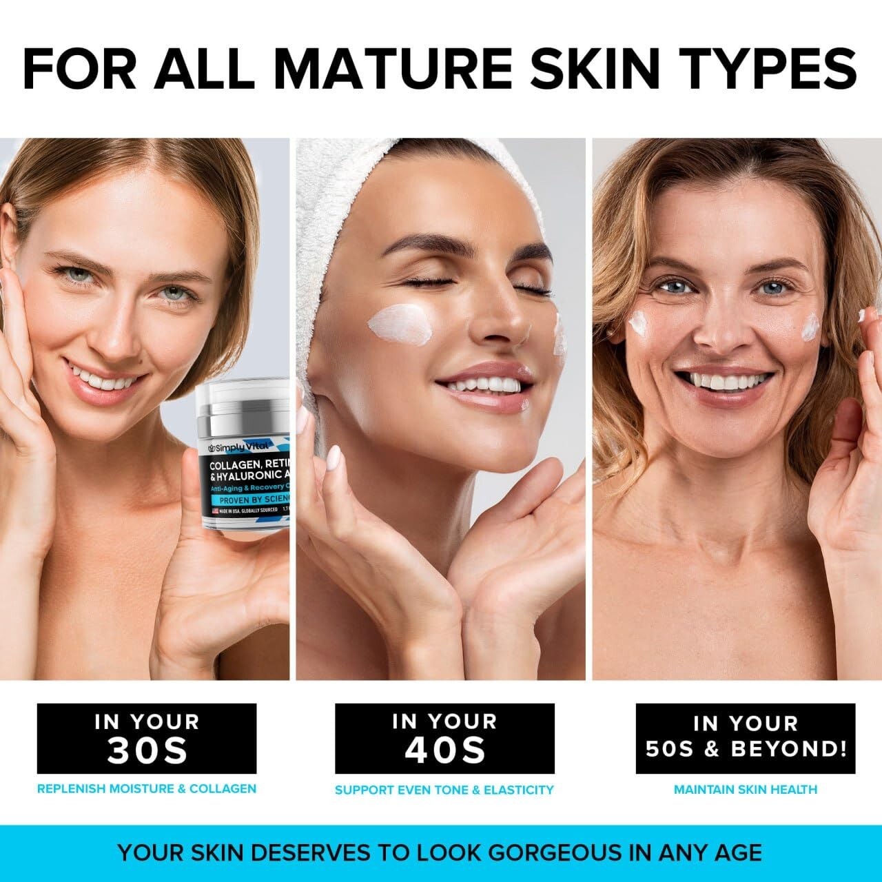 SimplyVital Face Moisturizer Collagen Cream – Anti Aging Neck and Décolleté -…