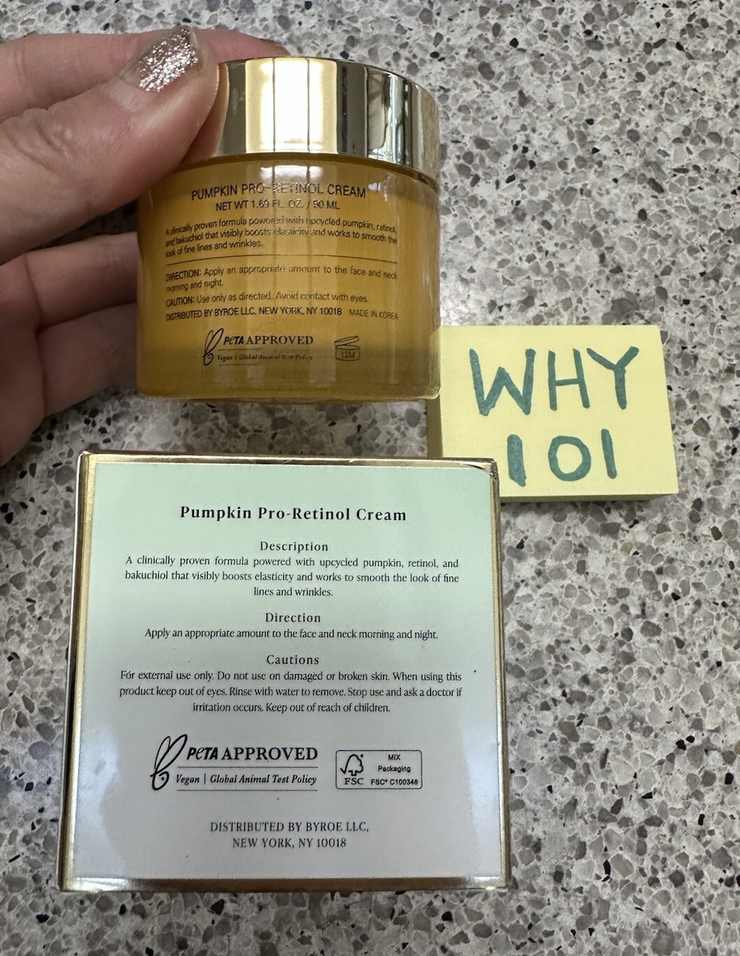 BYROE Pumpkin Pro-Retinol Cream 1.69oz/50mL FULL SZ; SEALED BOX $110