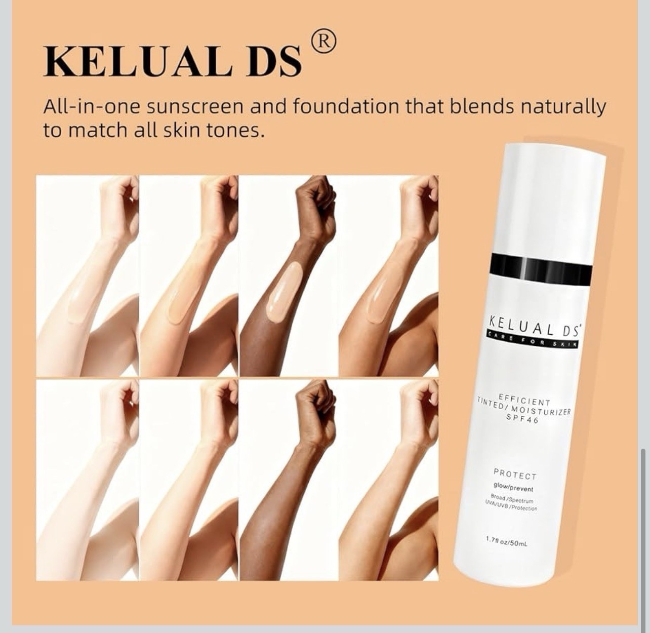 NEW Anti-Aging Tinted Face Moisturizer & Face Sunscreen SPF 46, Hydrating Skin