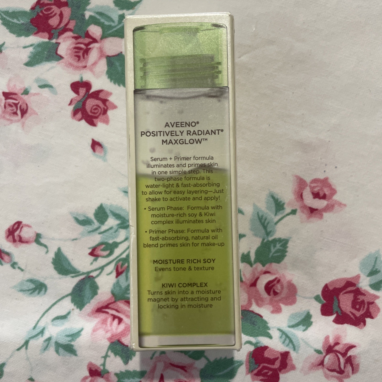Aveeno Positively Radiant Maxglow Serum+Primer 1.5oz Retired Stock