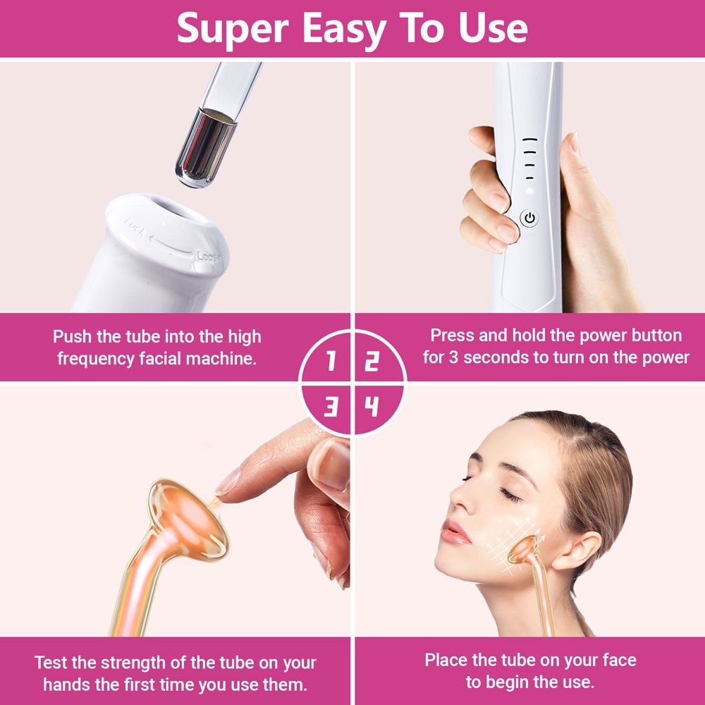 High Frequency Facial Wand- Portable Handheld High Frequency Facial Machine Skin