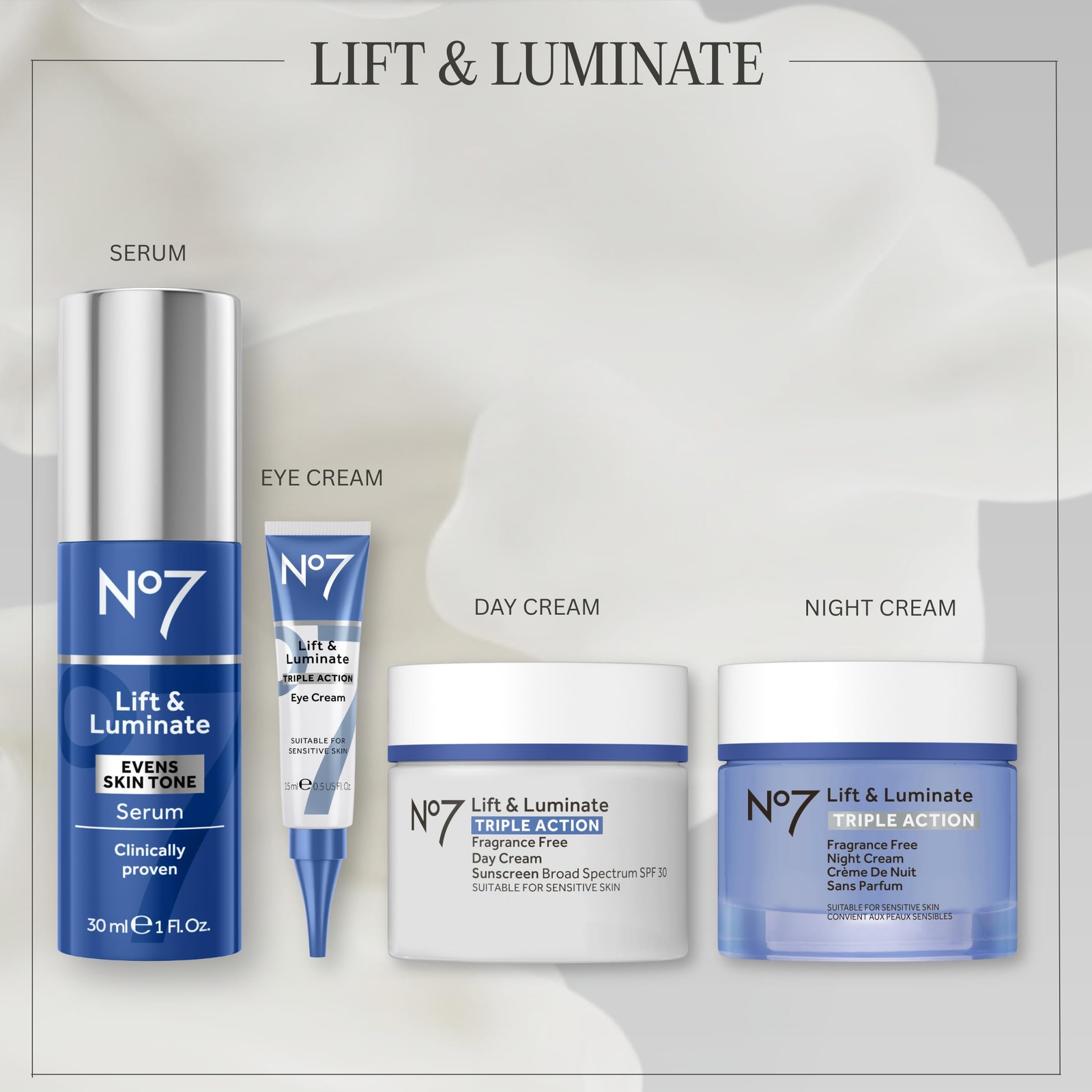 Lift Luminate Triple Action Face Cream Fragrance Free Moisturizer SPF 30 1.69 Oz