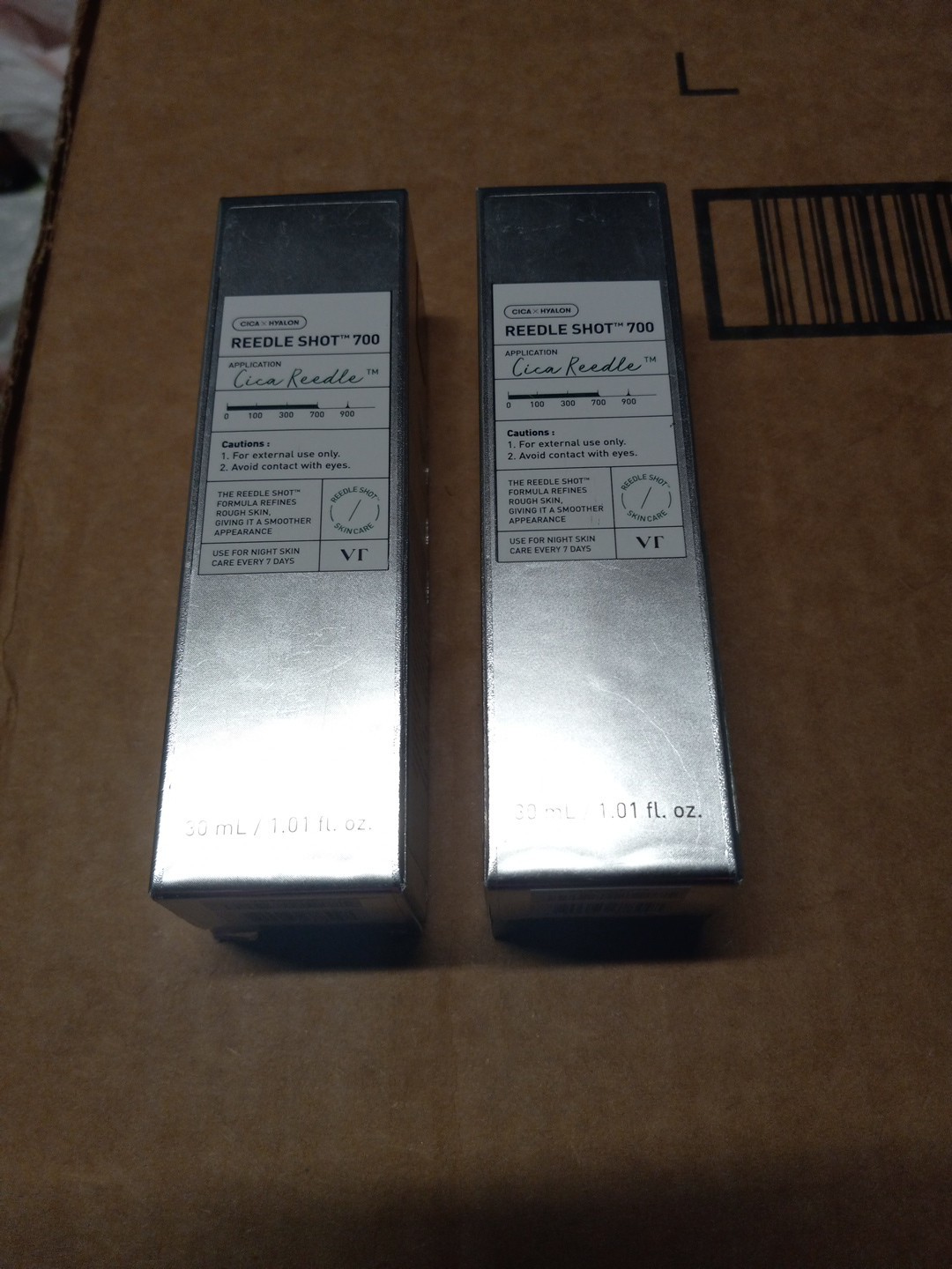 2 Pack VT Cosmetics CICA REEDLE SHOT 700 Microneedling Serum, 1oz / 30ml