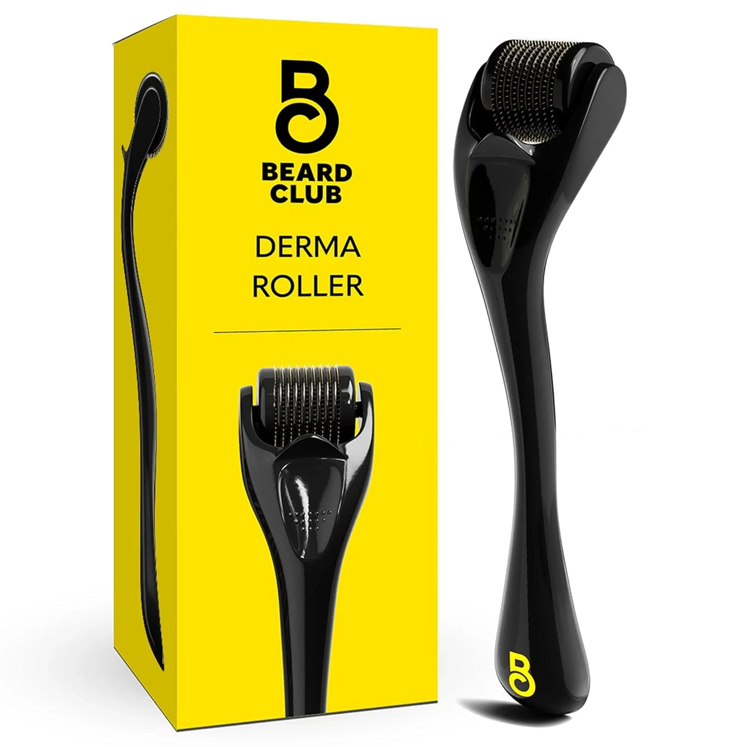 540 Titanium Derma Roller for Face Beard Scalp Microneedling Tool Black