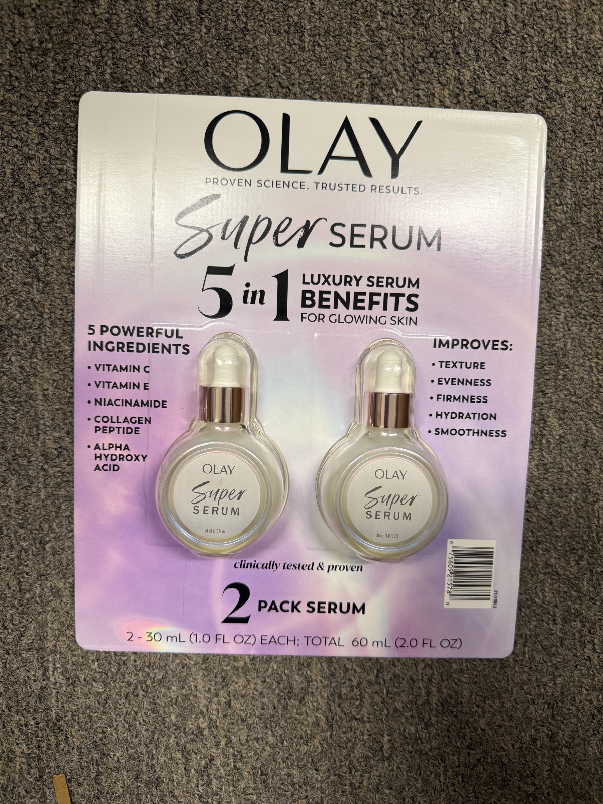 Olay Super Serum 2oz 60ml Prod Date 4-30-25 Collagen Peptide, AHA, Niacinamide