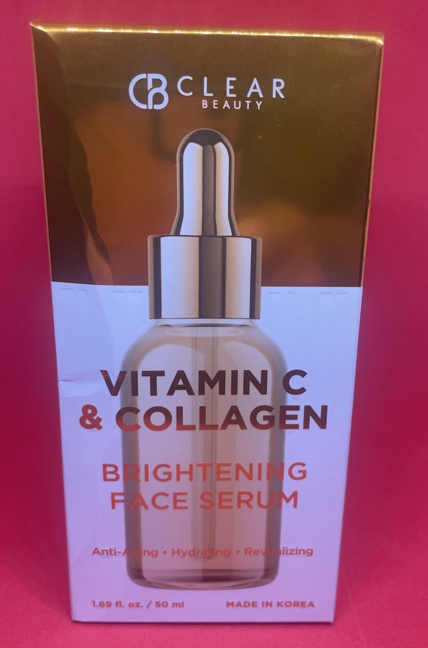 Clear Beauty Vitamin C & Collagen Brightening Face Serum 1.69 Oz Authentic NIB