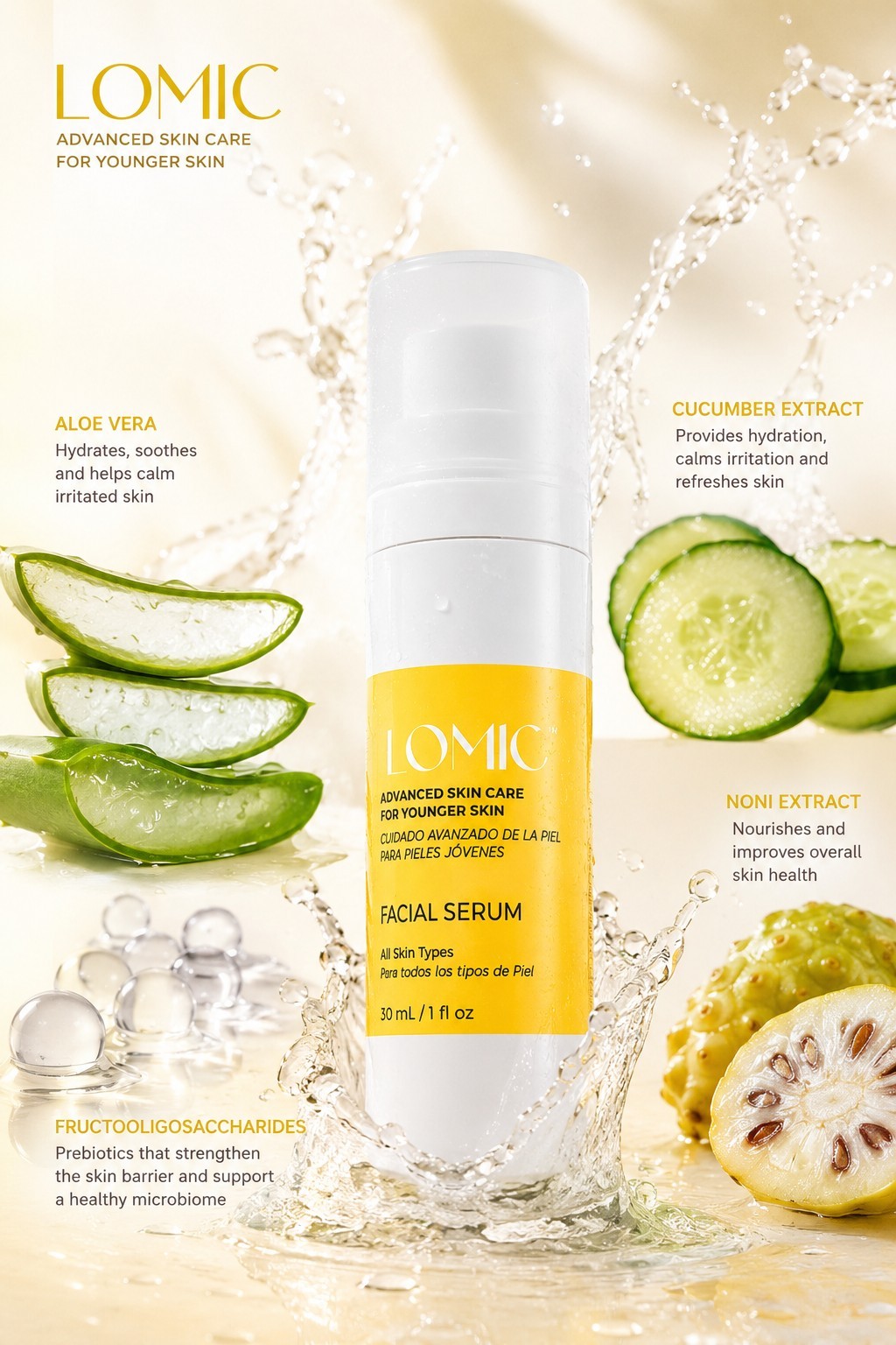 LOMIC® Advanced Skin Care Facial Serum Deep Hydrating All Skin Types 1 oz