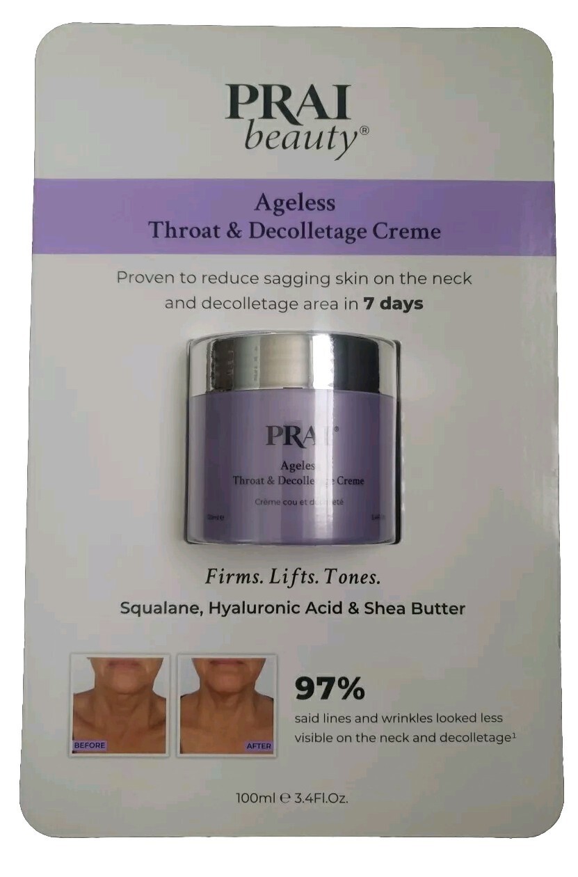PRAI Ageless Throat and Decolletage Creme 3.4 oz Full Size