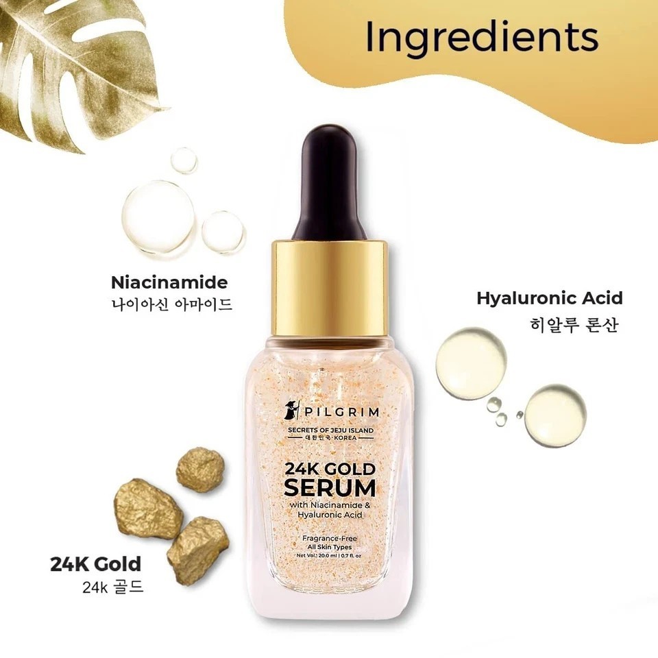 Pilgrim 24K Gold Face Serum With Niacinamide And Hyaluronic Acid 20ml