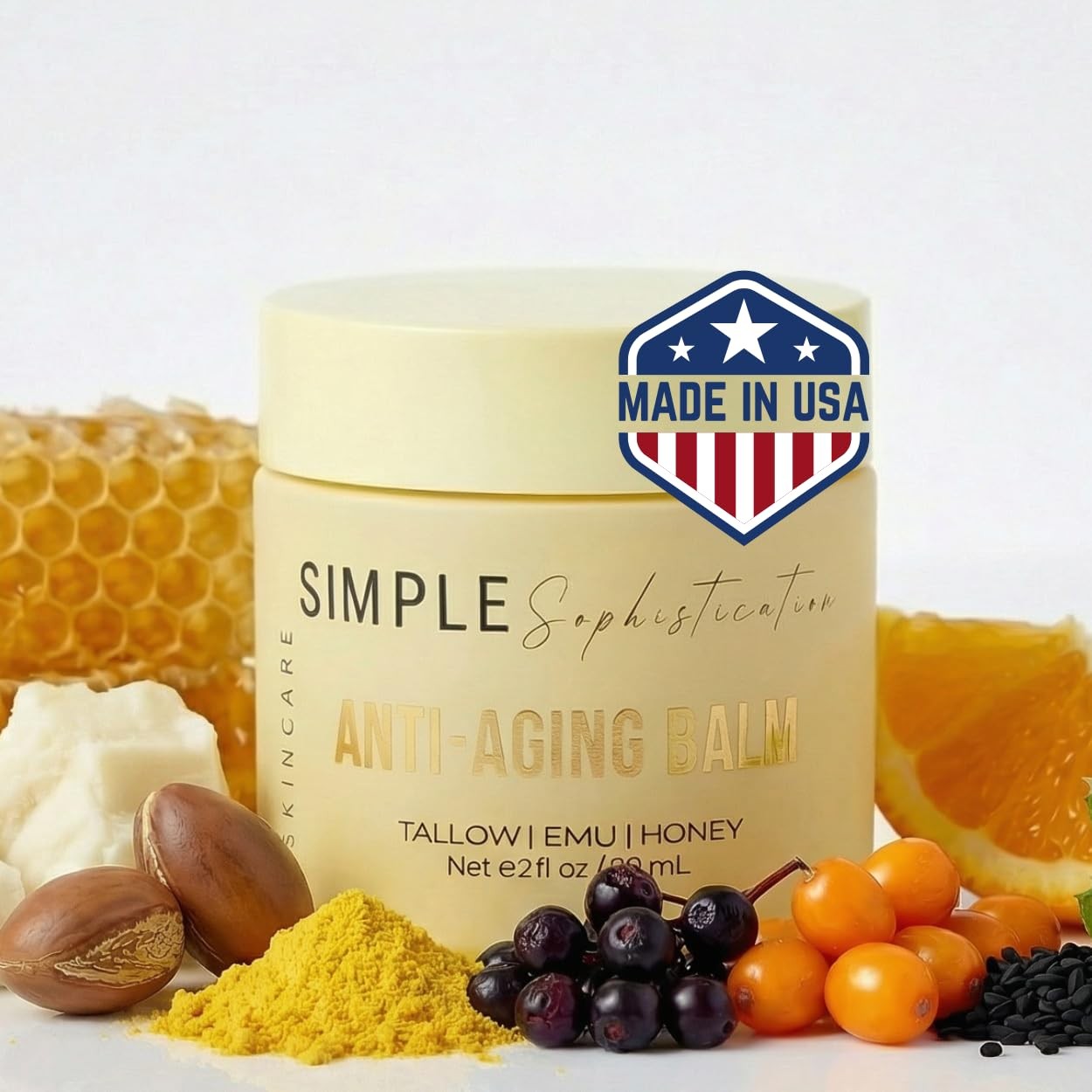 Tallow Emu Honey Balm 2 oz – Nourishing Face & Body Moisturizer with Manuka