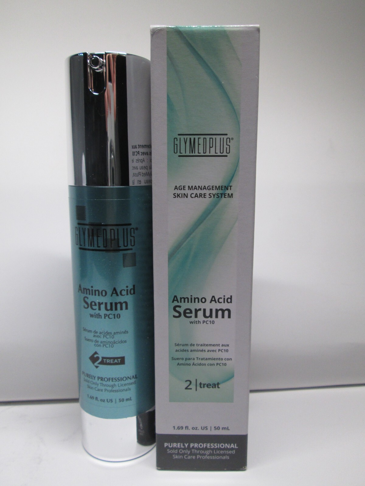 GLYMED PLUS AGE MANAGEMENT WITH AMINO ACID SERUM with pc 10 50ml/1.69fl.oz NEW