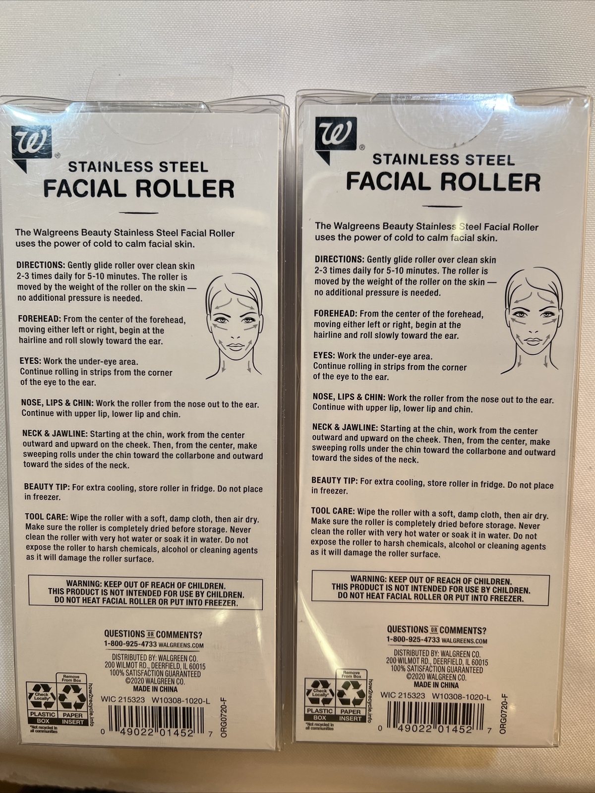 Walgreens Stainless Steel Facial Roller for Cooling Therapy Massages New 2