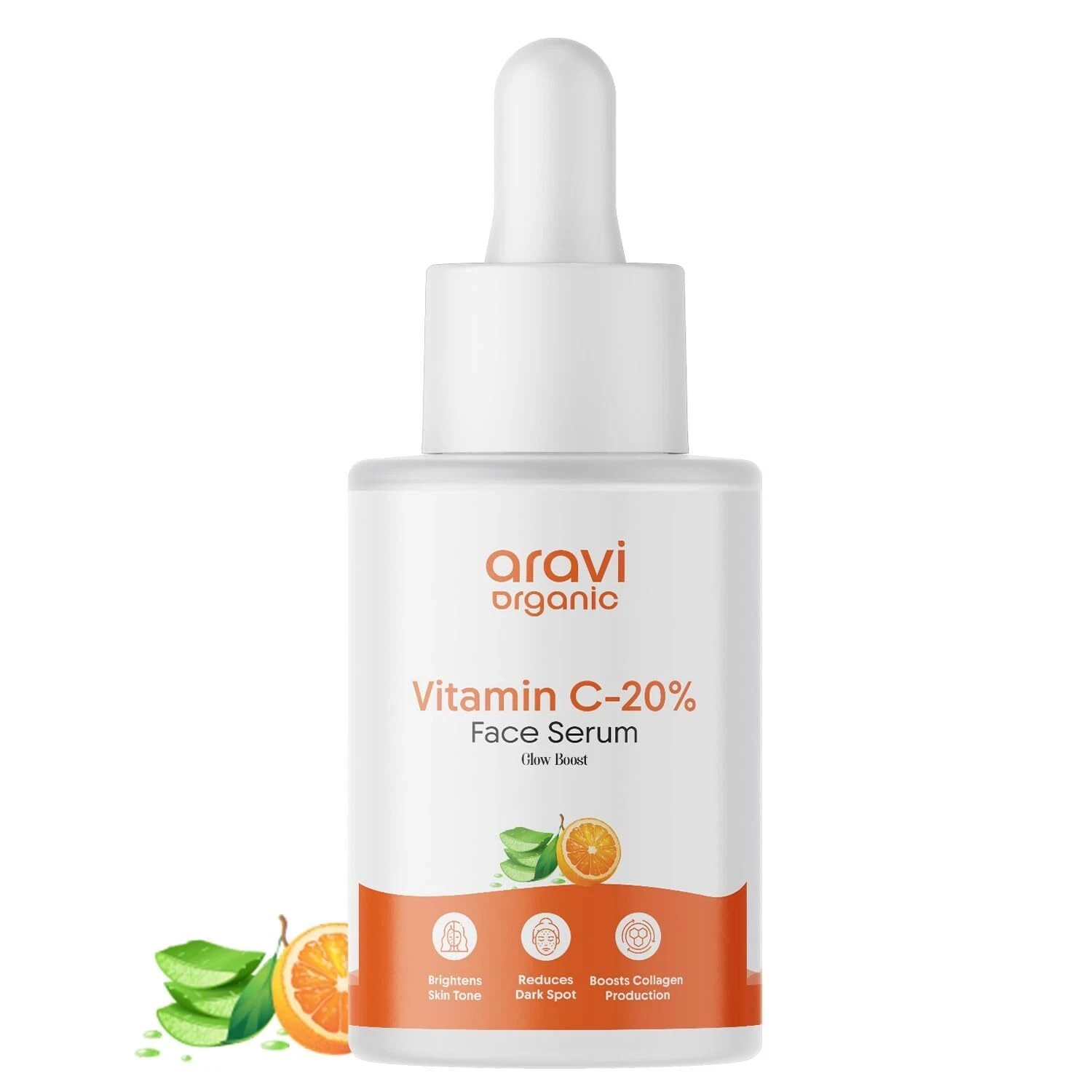 Aravi Organic Vitamin C 20% Face Serum Glowing Skin 30ml