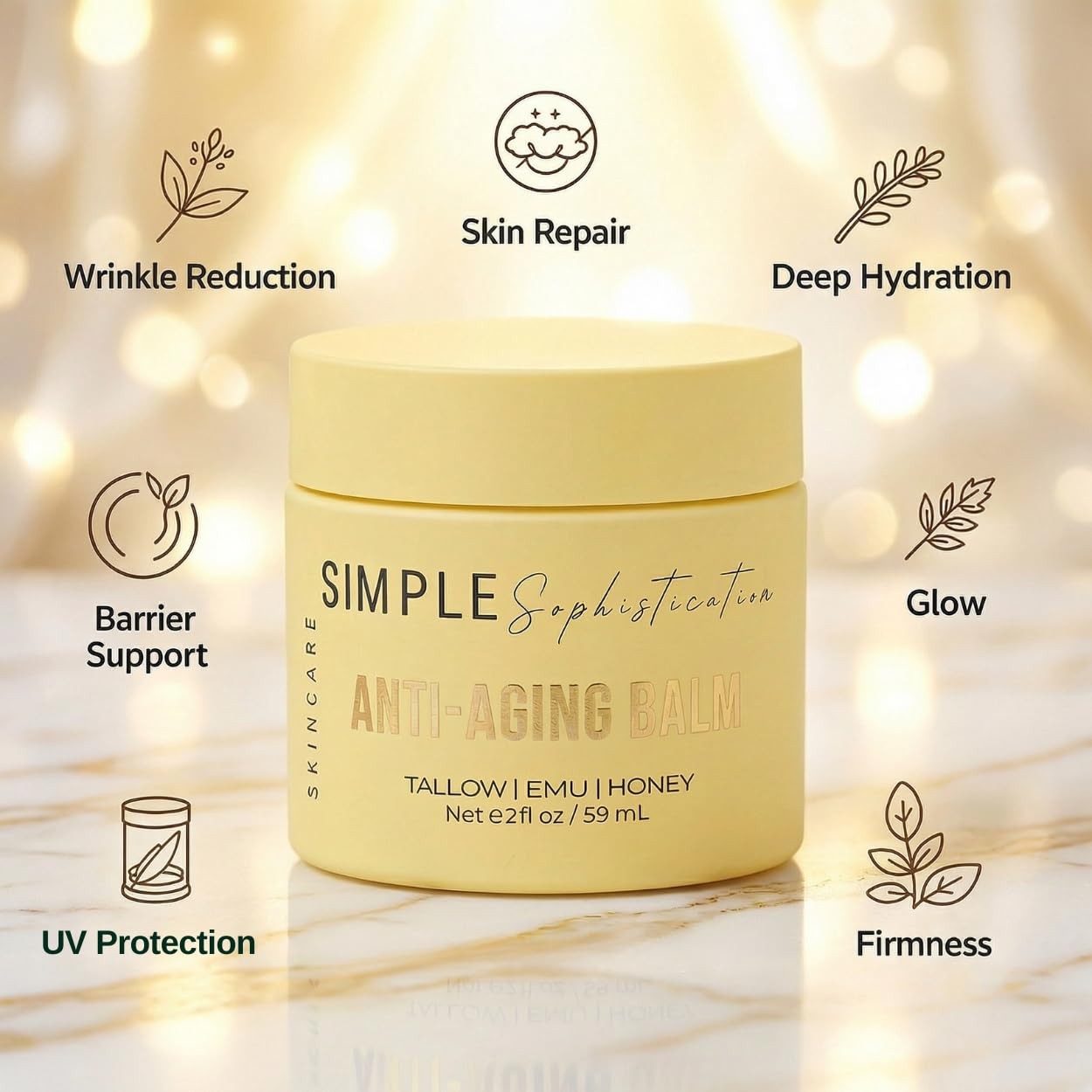 Tallow Emu Honey Balm 2 oz – Nourishing Face & Body Moisturizer with Manuka