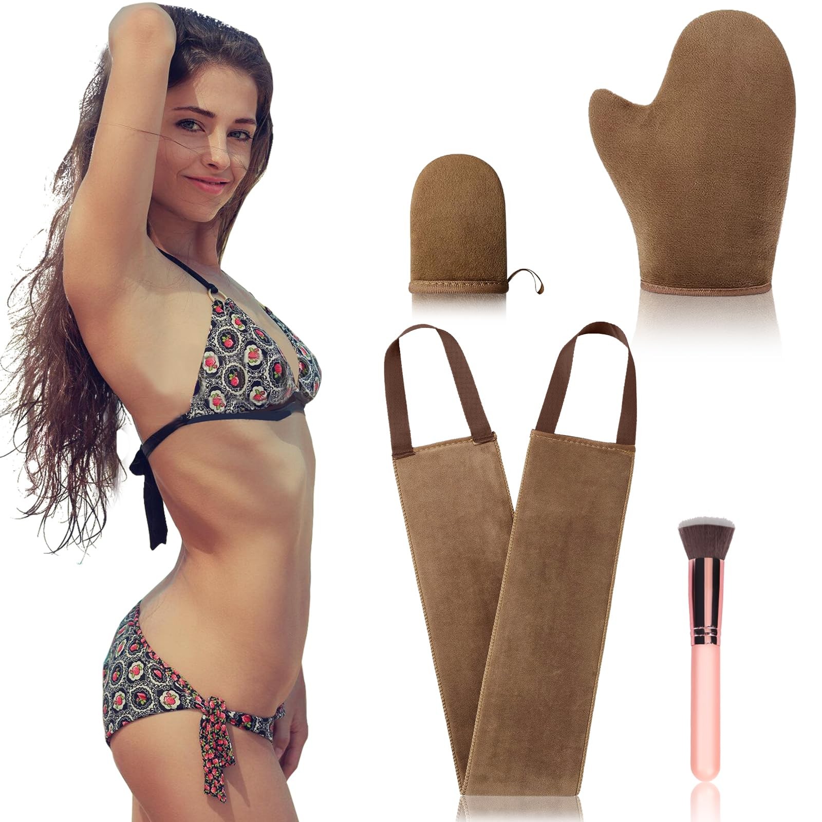 4 Pcs Self Tanner Mitt Applicator Kit – Self Tanning Mitt Glove,Self Tanner Back