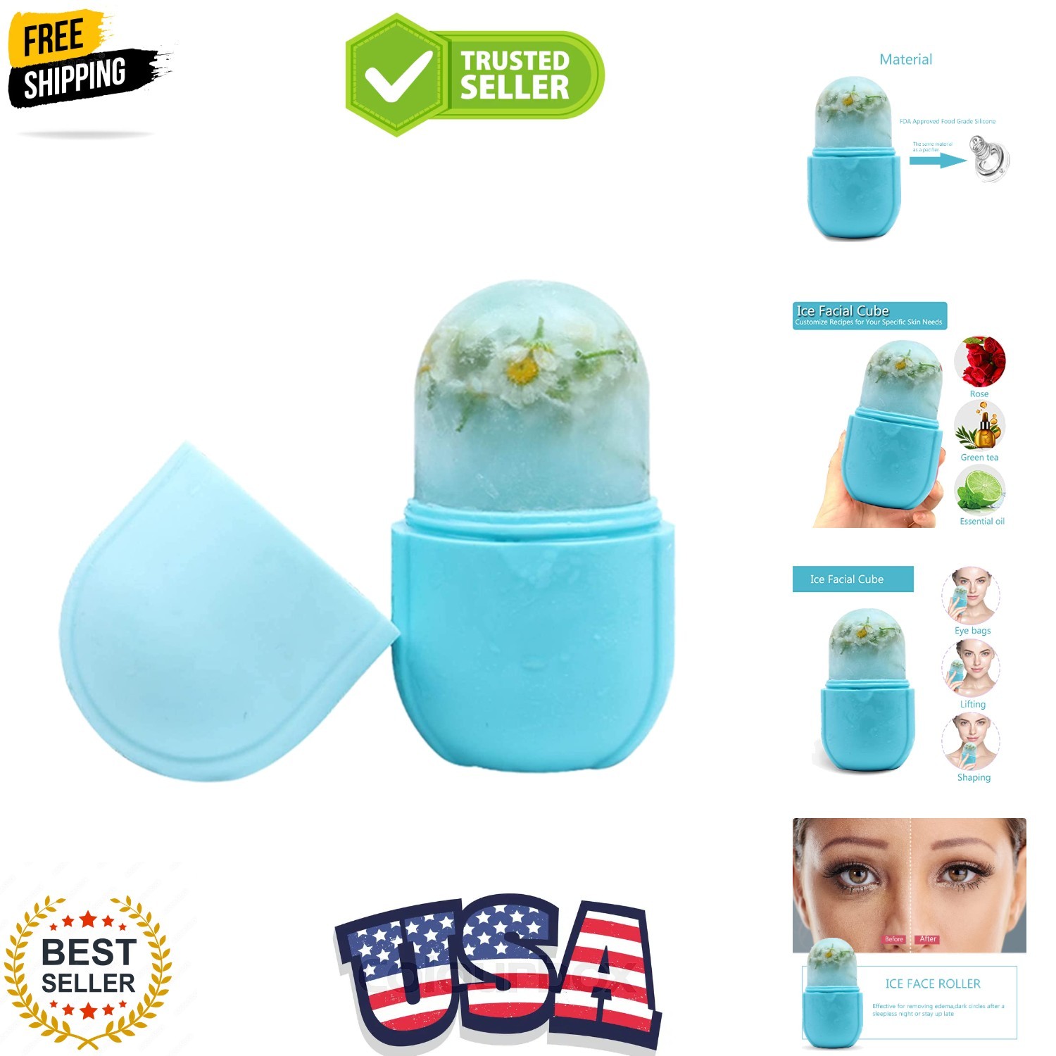 Ice Roller for Face and Eye,Facial Beauty Ice Roller Skin Care Tools, Facial …