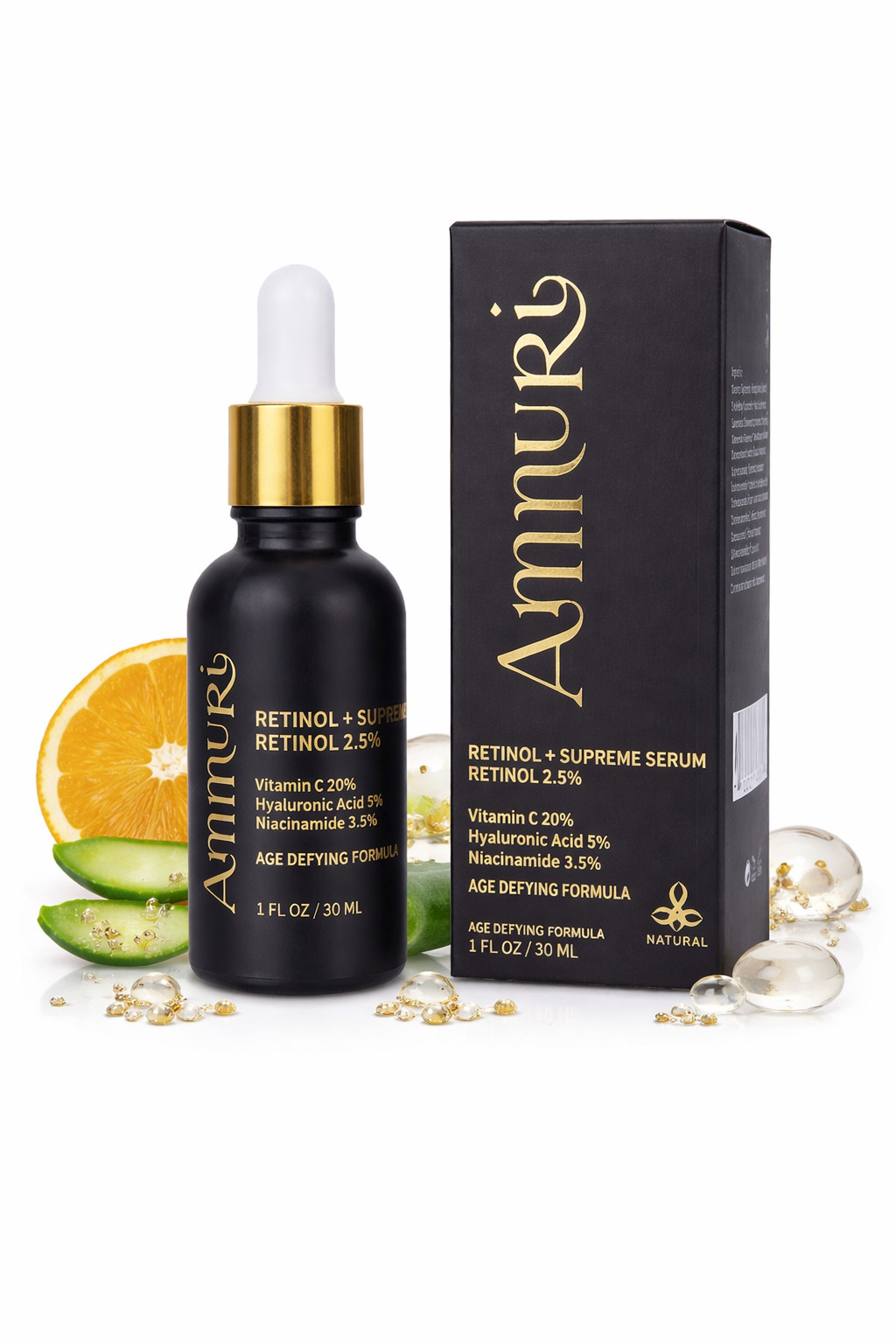 Ammuri Retinol Supreme Serum 2 x 30ml Anti Ageing Acne Brightening Vitamin C
