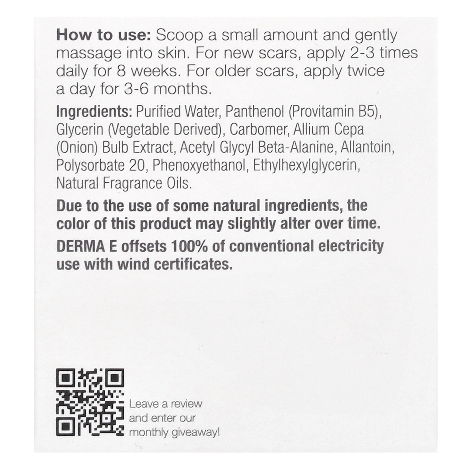 Derma E Scar Gel 2 oz 56 g Cruelty-Free, Gluten-Free, No Artificial Colors,