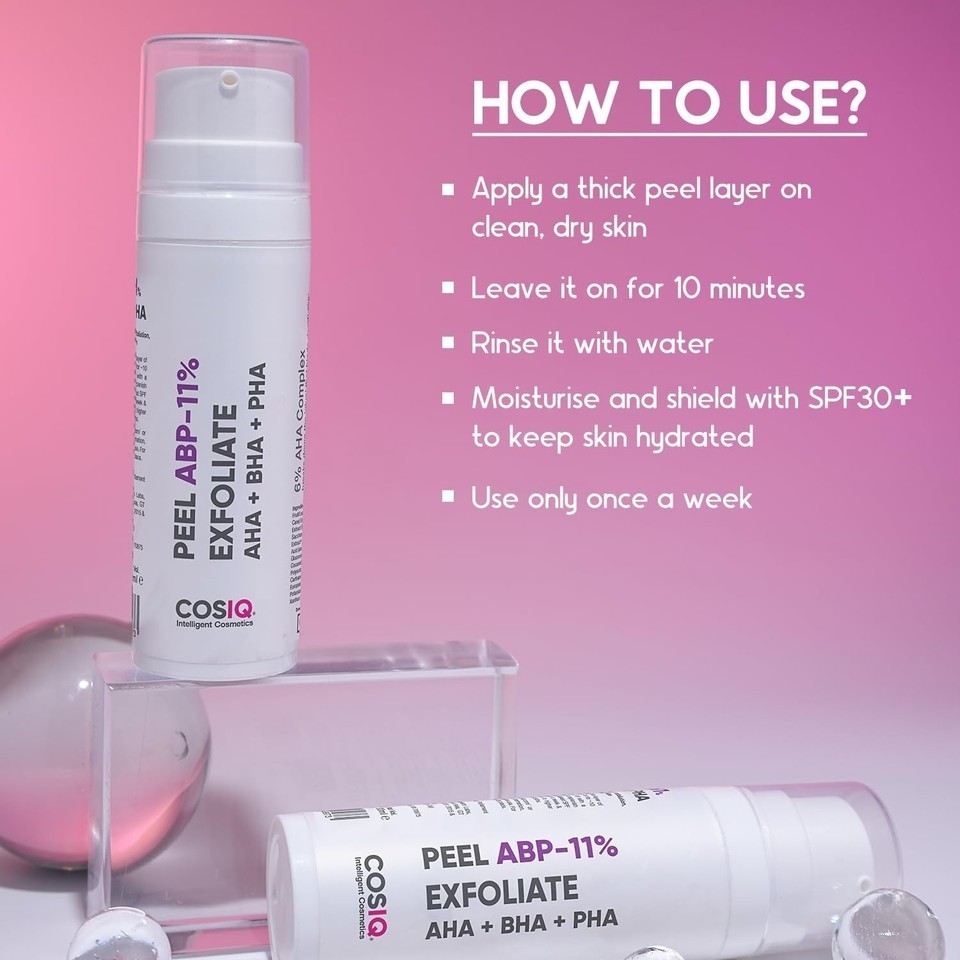 Cos-IQ ABP11% Peeling Solution Serum for Glowing Skin & Smooth Texture 30ml