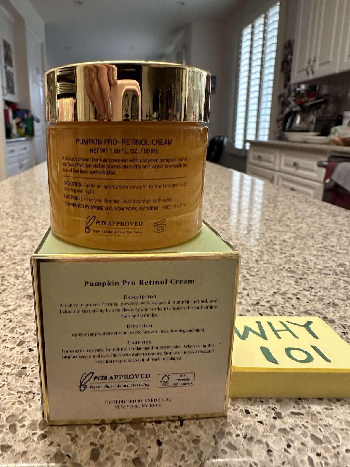 BYROE Pumpkin Pro-Retinol Cream 1.69oz/50mL FULL SZ; SEALED BOX $110
