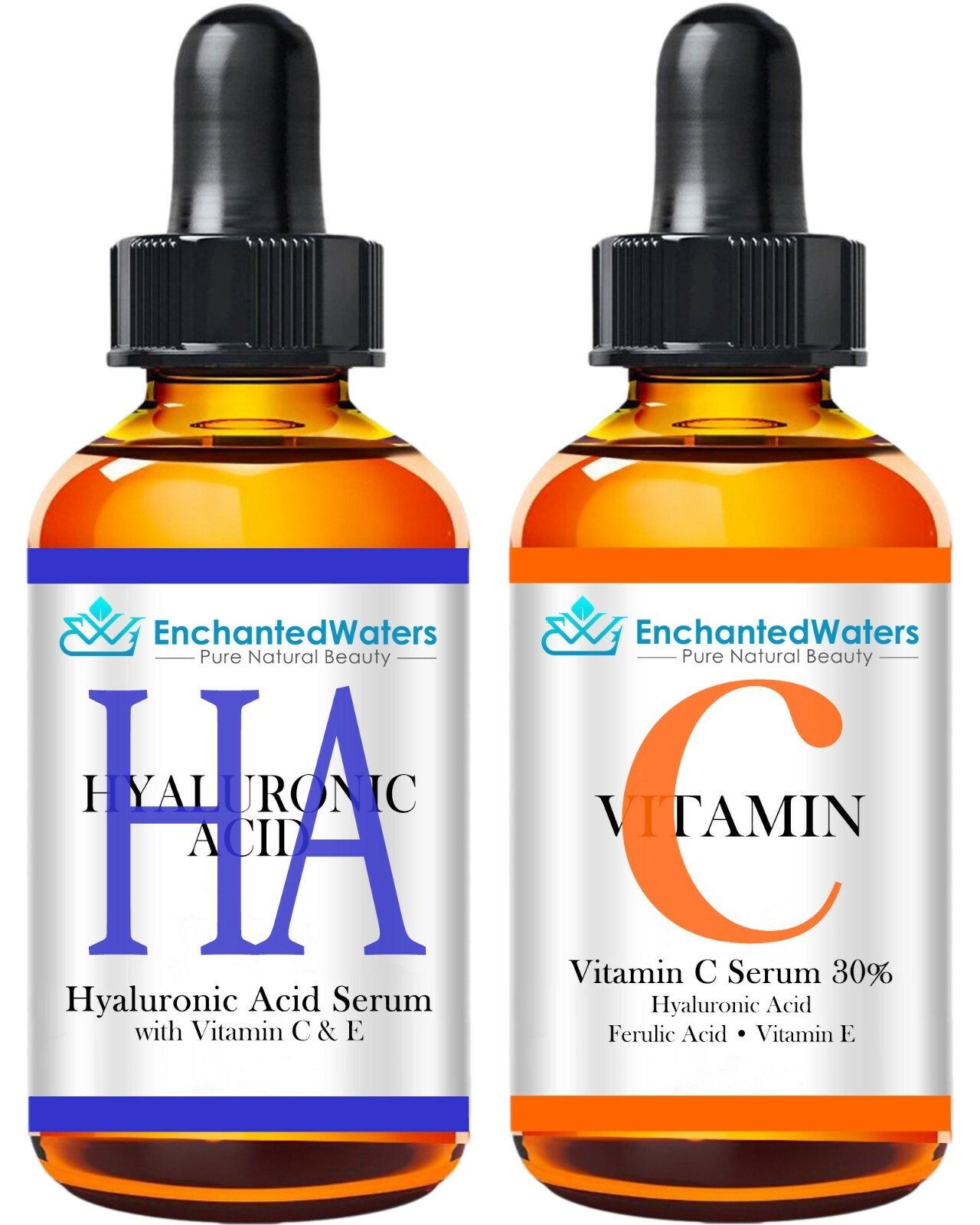 HYALURONIC ACID + VITAMIN C Anti-Aging Wrinkle Fine Line Gel-Cream-Serum 2-Pack
