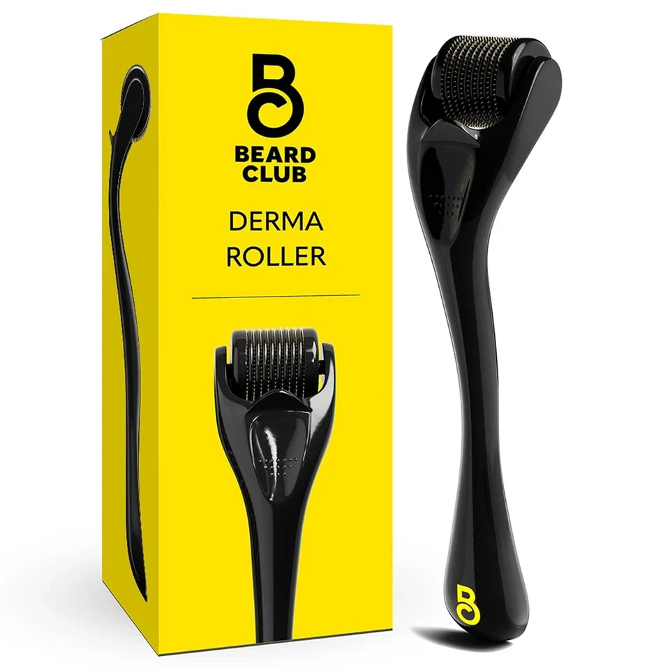540 Titanium Derma Roller for Face Beard Scalp Microneedling Tool Black