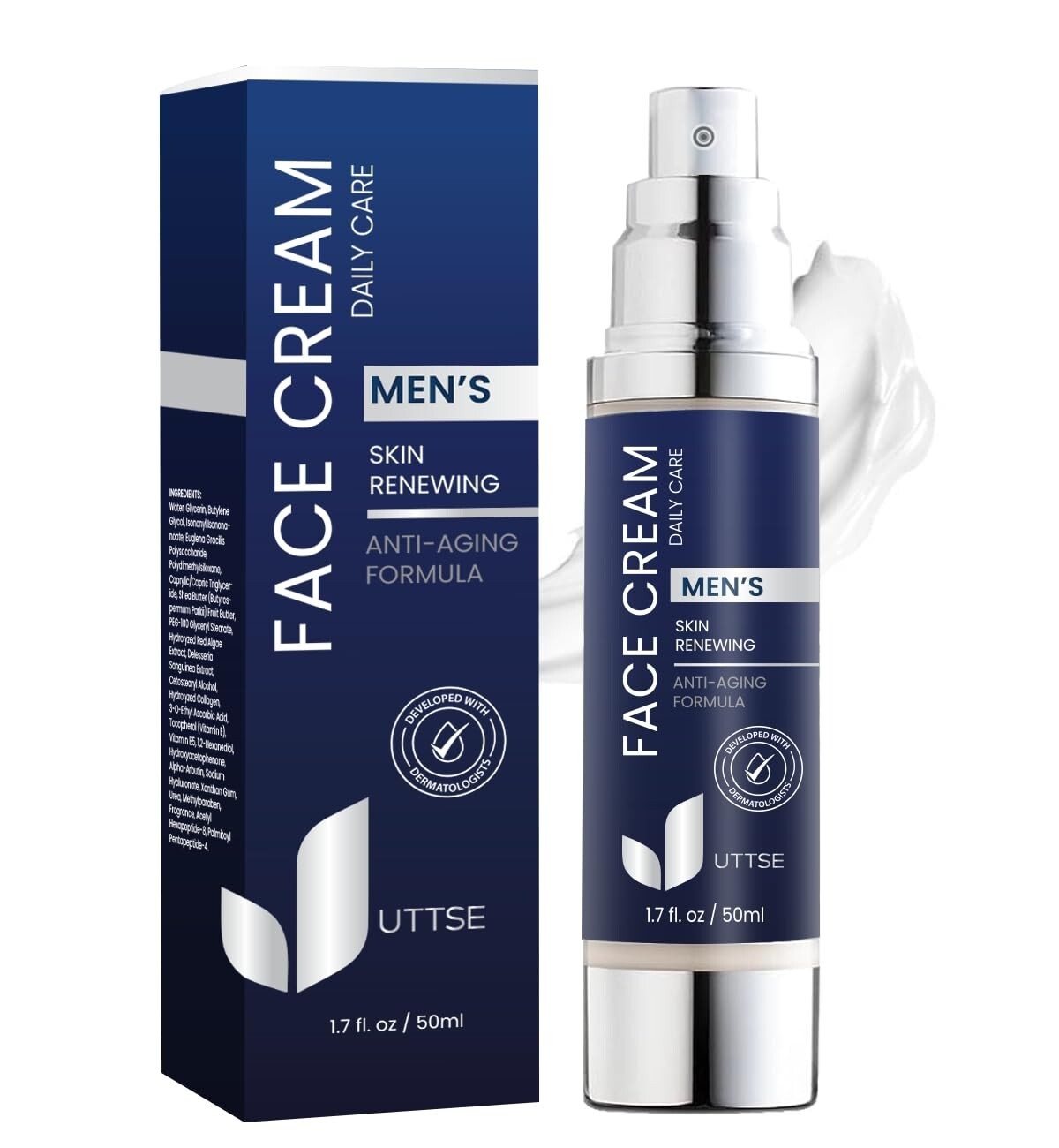 6-in-1 Face Cream for Men: Anti Aging & Wrinkle Cream for Men with Collagen, Hya