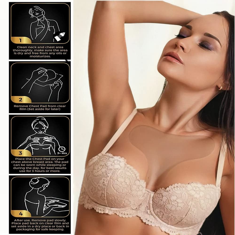 2× Anti-Wrinkle Chest And Neck Silicone Pads Are Reusable And Washable Sleeping