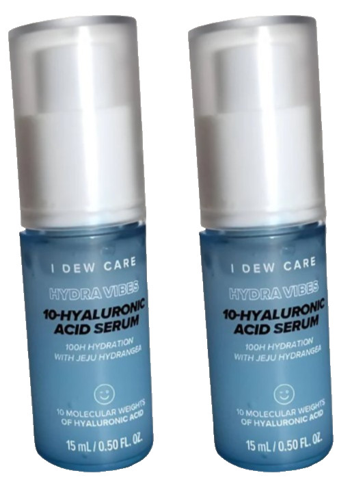 Lot 2 I Dew Care Hydra Vibes 10-Hyaluronic Acid Serum Minis 0.5 oz NIB K Beauty