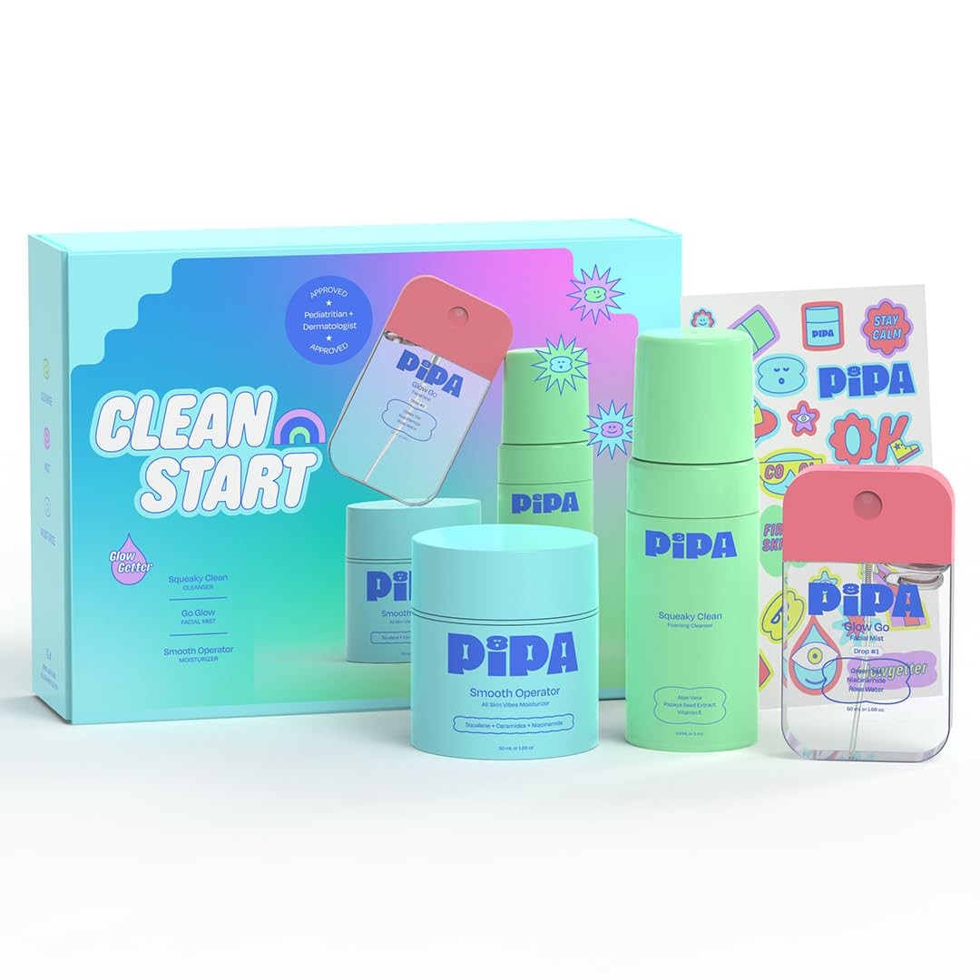 Pipa Skincare Clean Start Kids Skincare Set for Girls & Tweens 812 | 3Step Al…