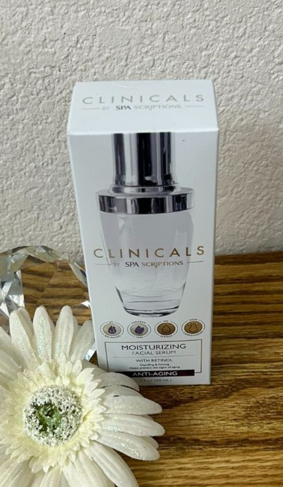 Clinicals By SpaScriptions Retinol Facial Serum Moisturizing 1.7 Oz