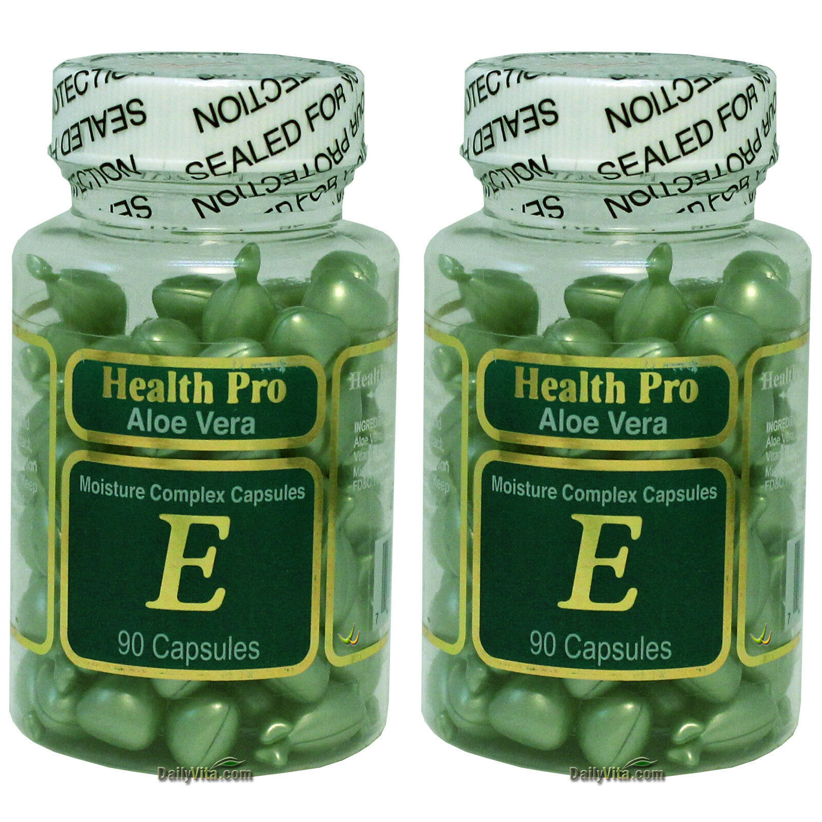 2 x Aloe Vera Vitamin-E Skin Oil 90 Gels Moisture Complex