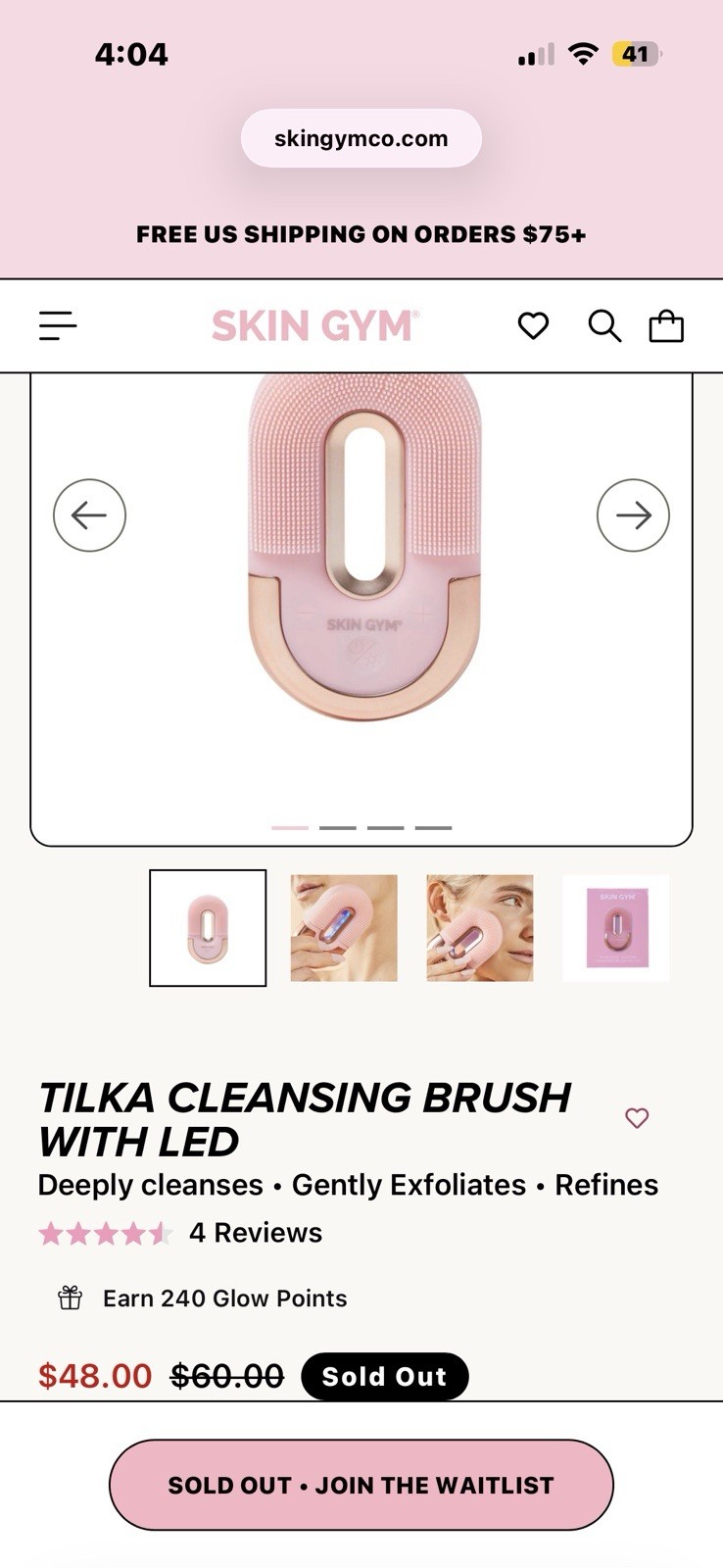 New and Sealed – Skin Gym TILKA CLEANSING BRUSH WITH LED