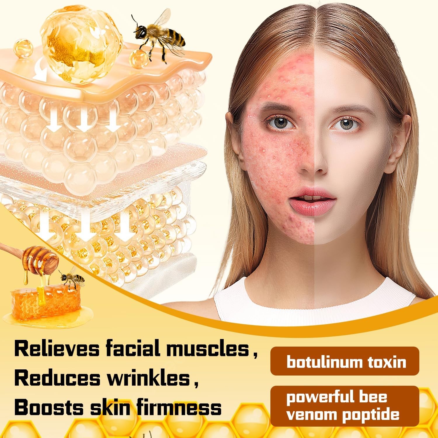 2 PCS Bee Venom Skin Cream – Anti-Wrinkle, Rejuvenating, Firming Face Treatment.
