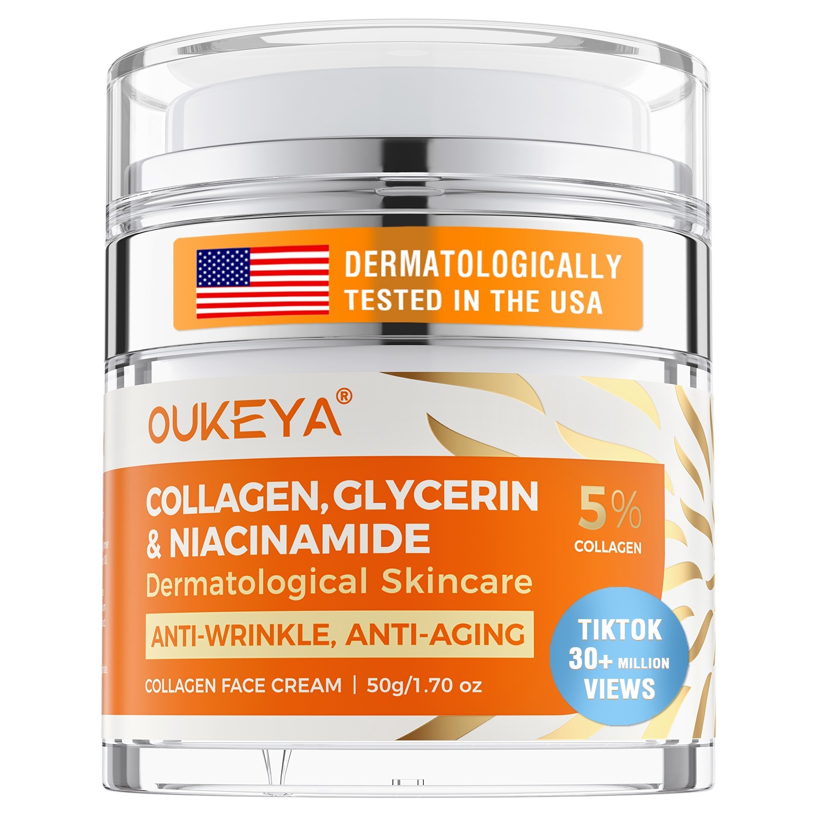 OUKEYA Anti-Aging Face Cream -Collagen-Boost, Brightening, Lift Plumping Priming