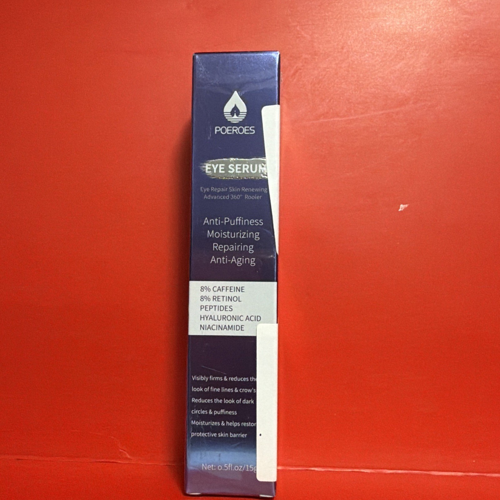 Poeroes Eye Serum 8% Caffeine, 8% Retinol, Hyaluronic Acid, 0.5oz