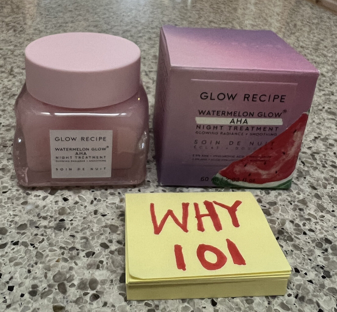 Glow Recipe Watermelon Glow AHA Night Treatment 2oz/60mL FULL SZ SEALED BOX $40