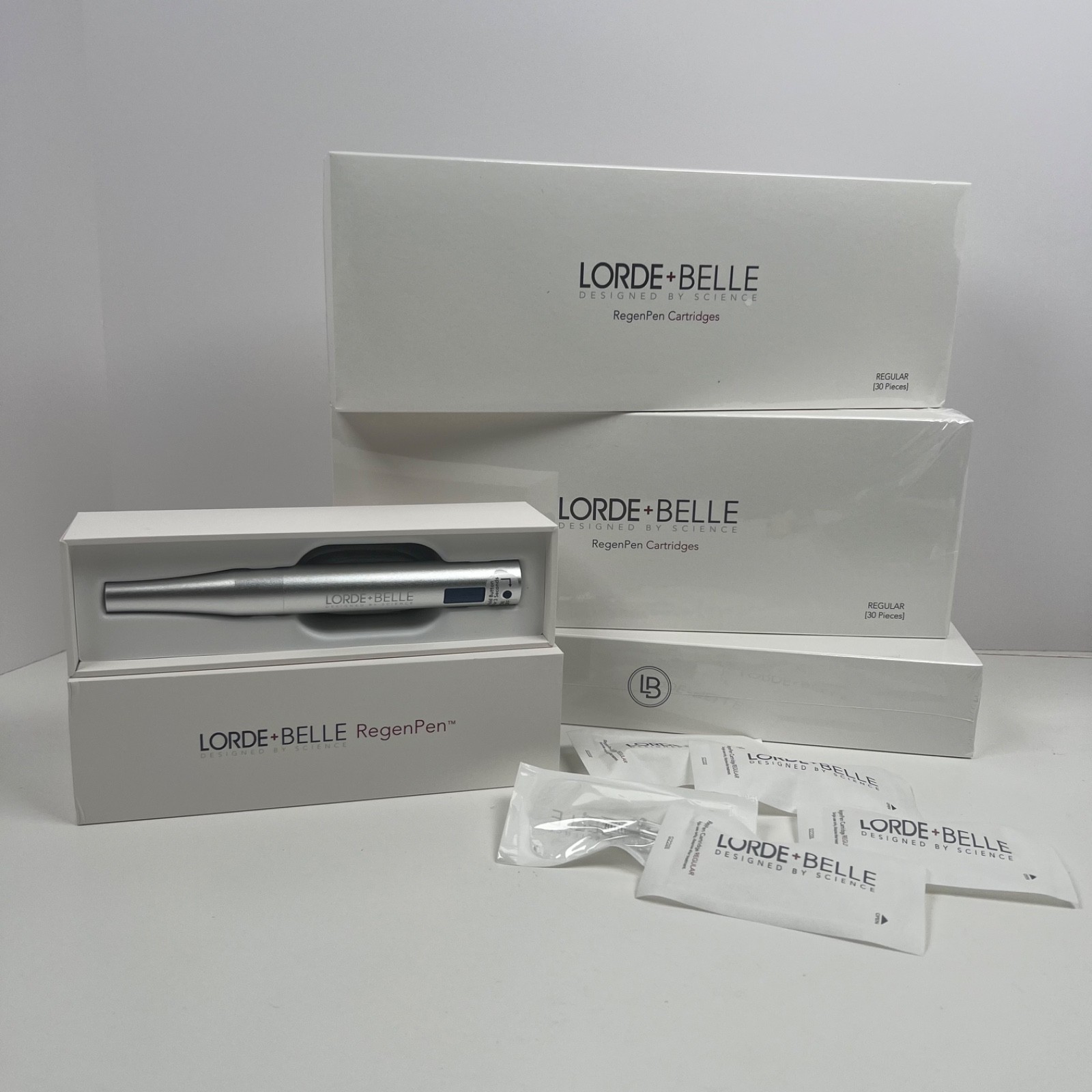 Lorde + Belle RegenPen Anti-Aging Microneedling Skin Device +90 Cartridges NIB