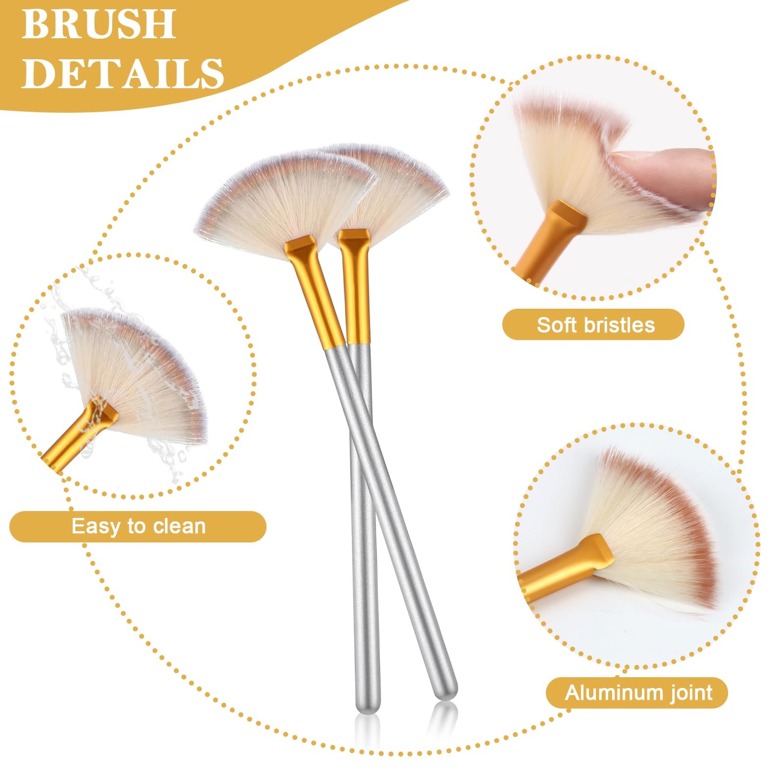 8 Pcs Gold Facial Bowl and Brush Set 4 Gold Stainless Steel Mixing Bowls 4 Fa…