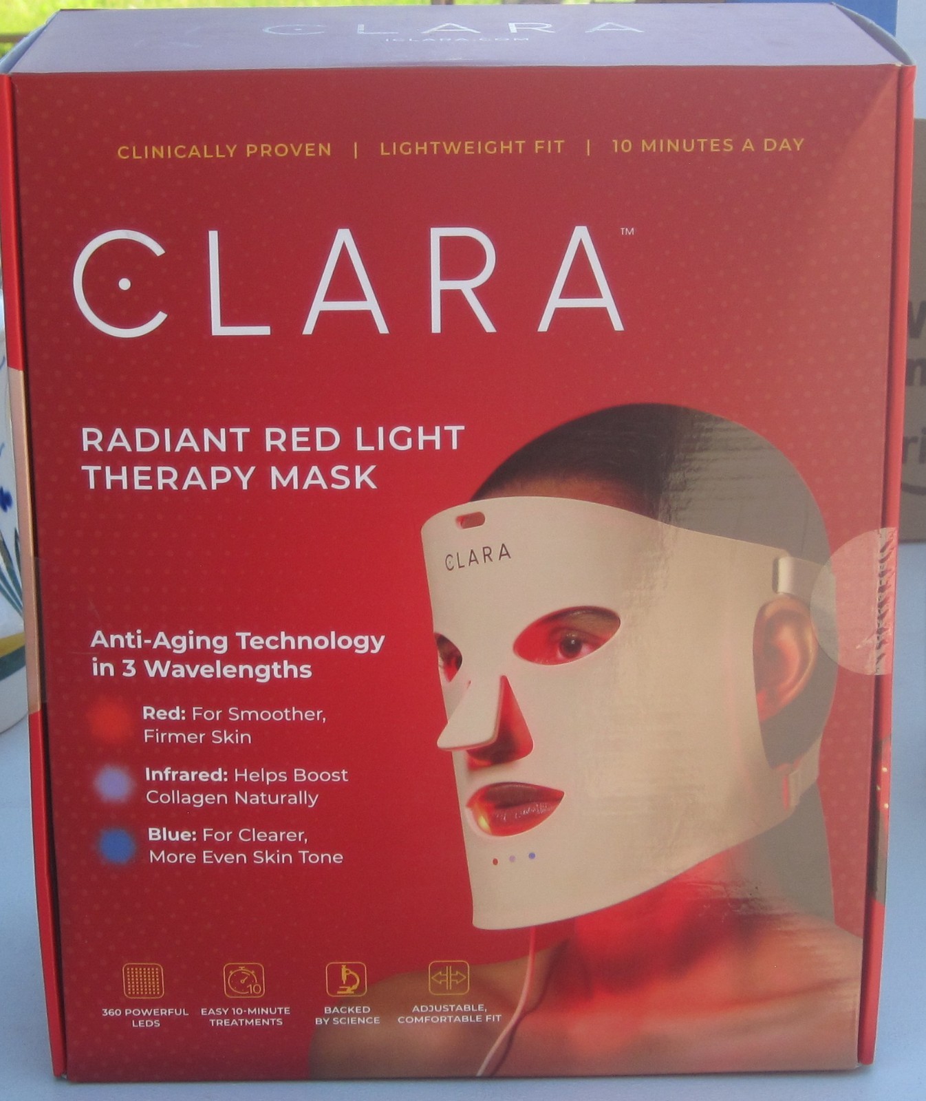 Three Light Modes Clara Red Light LED Therapy Face Mask Infrared Anti-aging Skin